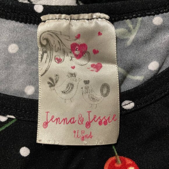 JENNA & JESSIE Little girl's cherry polka dot long-sleeve top SMALL MEDIUM shirt - Picture 2 of 11